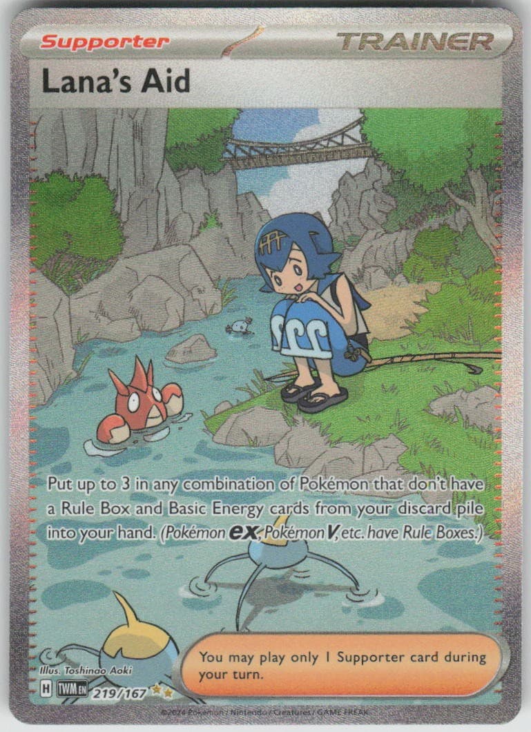 Pokemon Lana's Aid 219/167 Twilight Masquerade Holofoil SIR NM