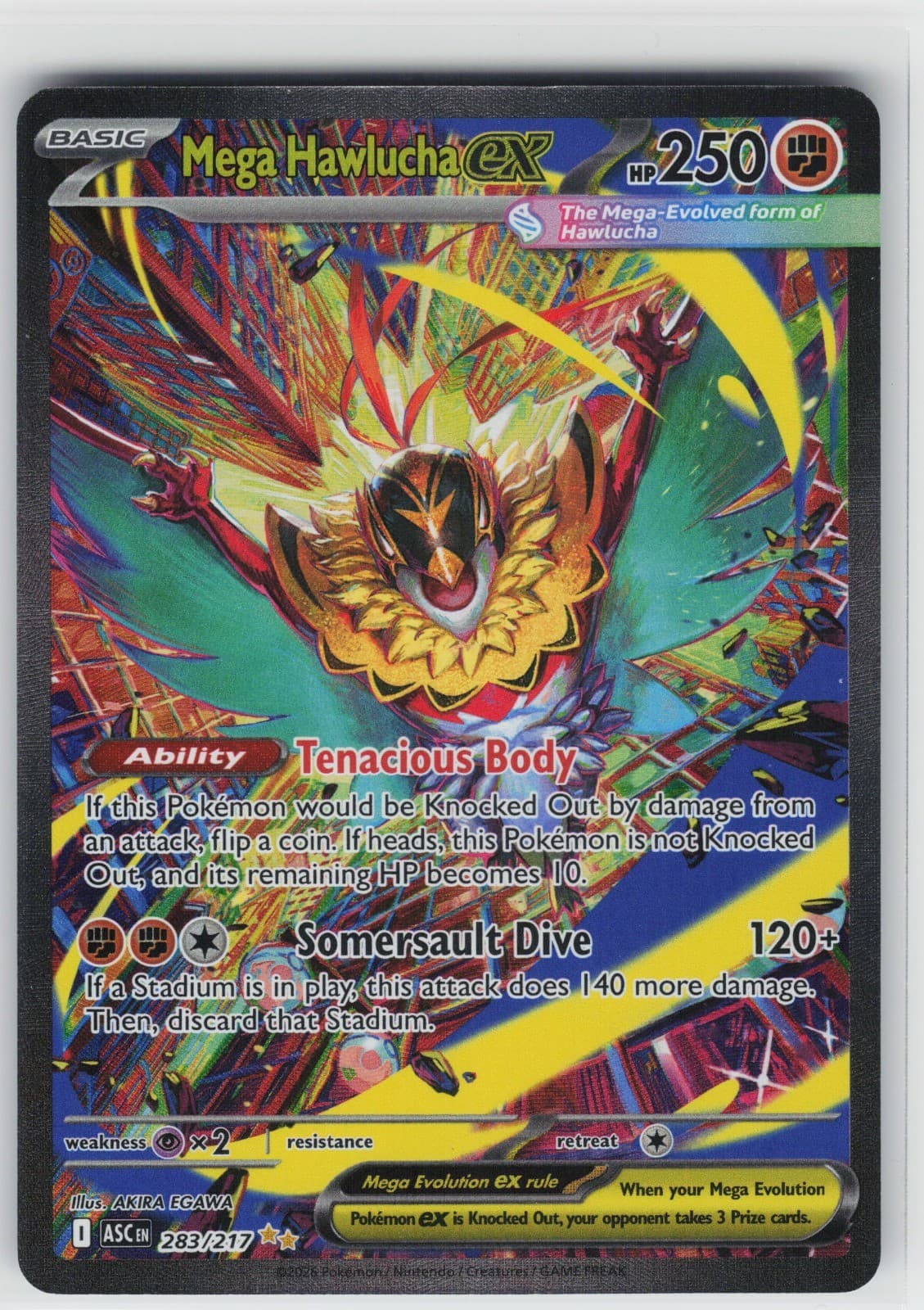 Mega Hawlucha ex Holo Special Illustration Rare ME: Ascended Heroes 283/217 NM