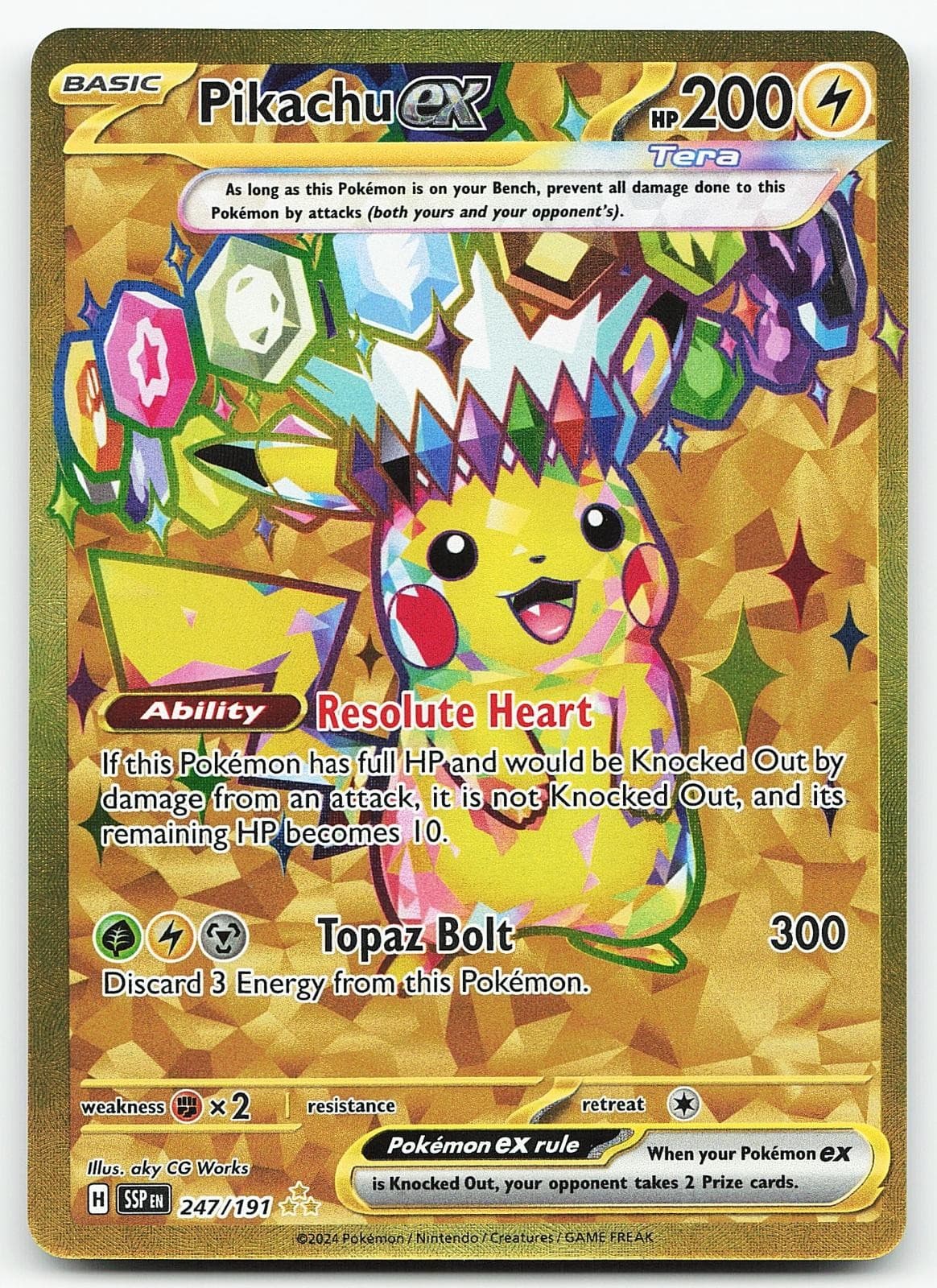 Pokemon Pikachu ex 247/191 Surging Sparks Hyper Rare Holo NM