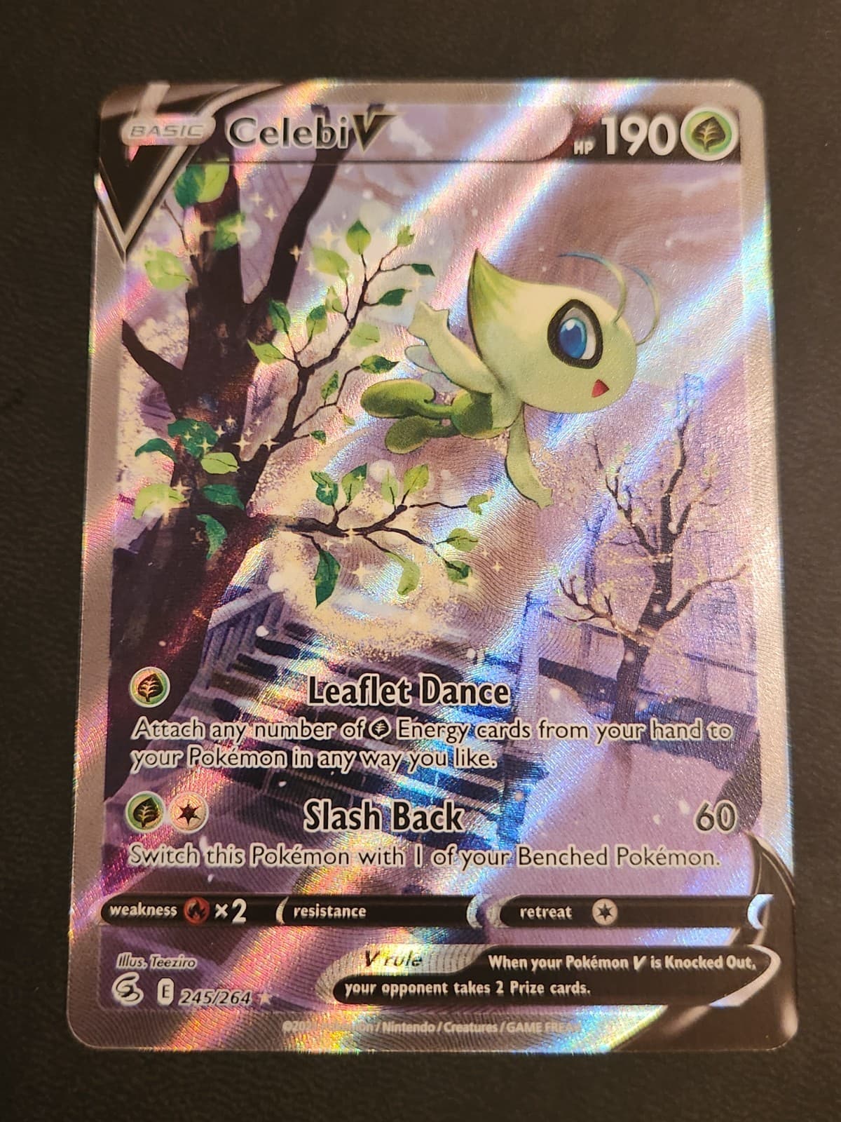 Celebi V 245/264 SWSH08 Fusion Strike Ultra Rare Full Art Holo