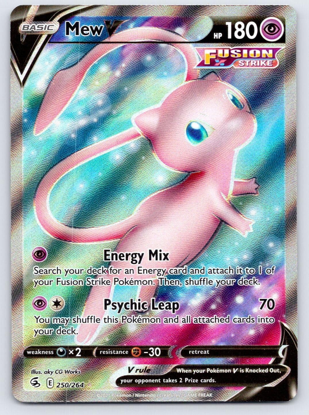 Mew V 250/264 Ultra Rare Fusion Strike Pokemon Holo Near Mint