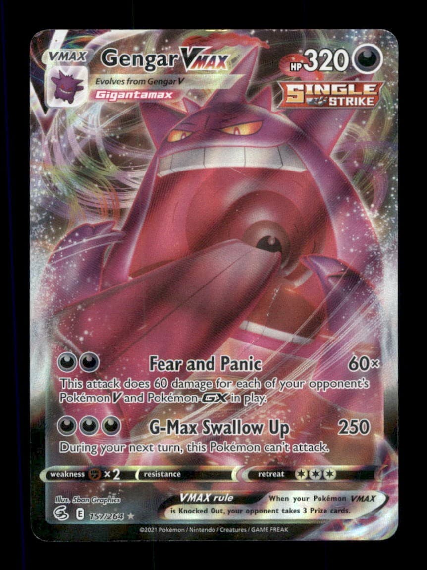 Gengar VMAX Ultra Rare Holo SWSH08: Fusion Strike 157/264 MP