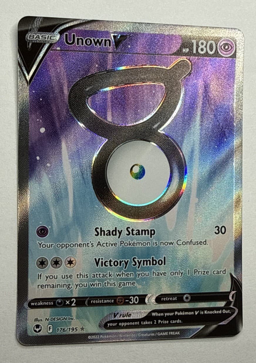 2022 Pokemon SWSH #176/195 Unown V Silver Tempest FA Mint