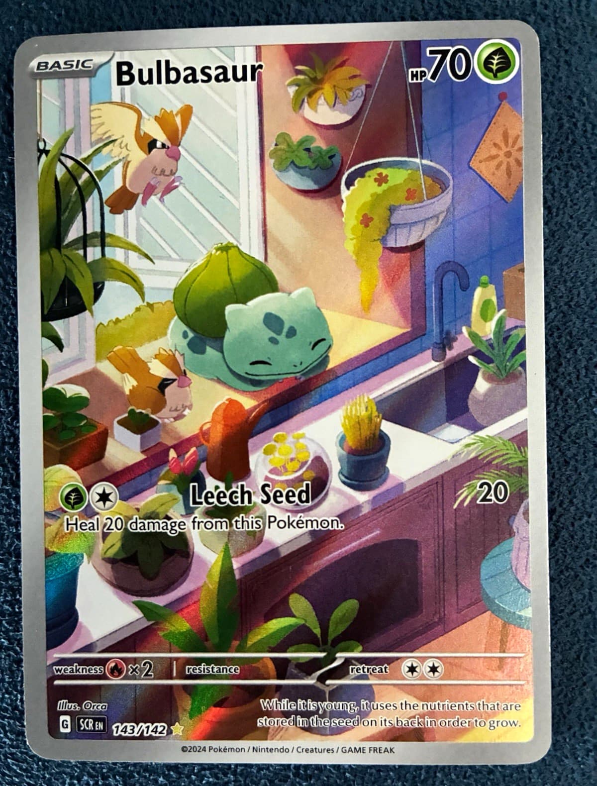 Bulbasaur Stellar Crown Illustration Rare Full Art Holo 143/142