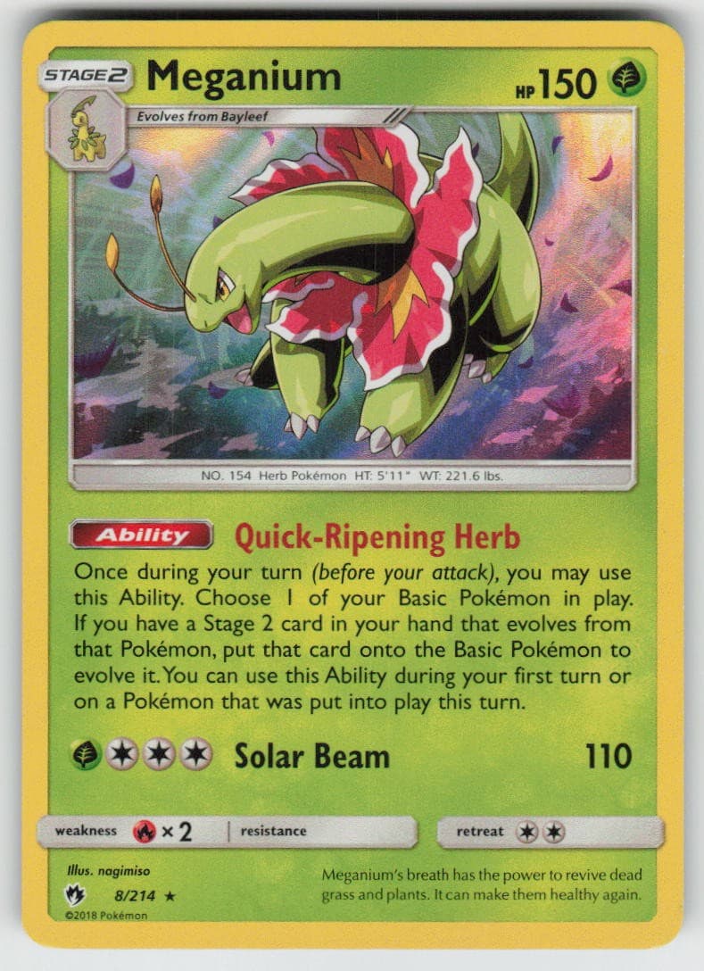 Holo Meganium 8/214 Rare Lost Thunder Near Mint