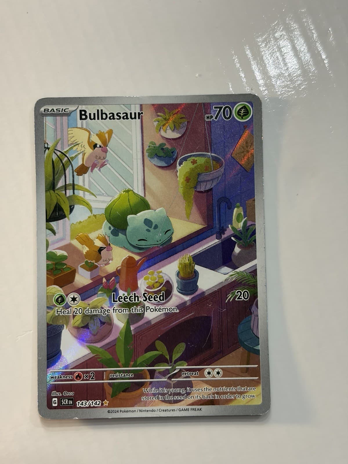 Bulbasaur Stellar Crown 143/142 Heavily Played Condition