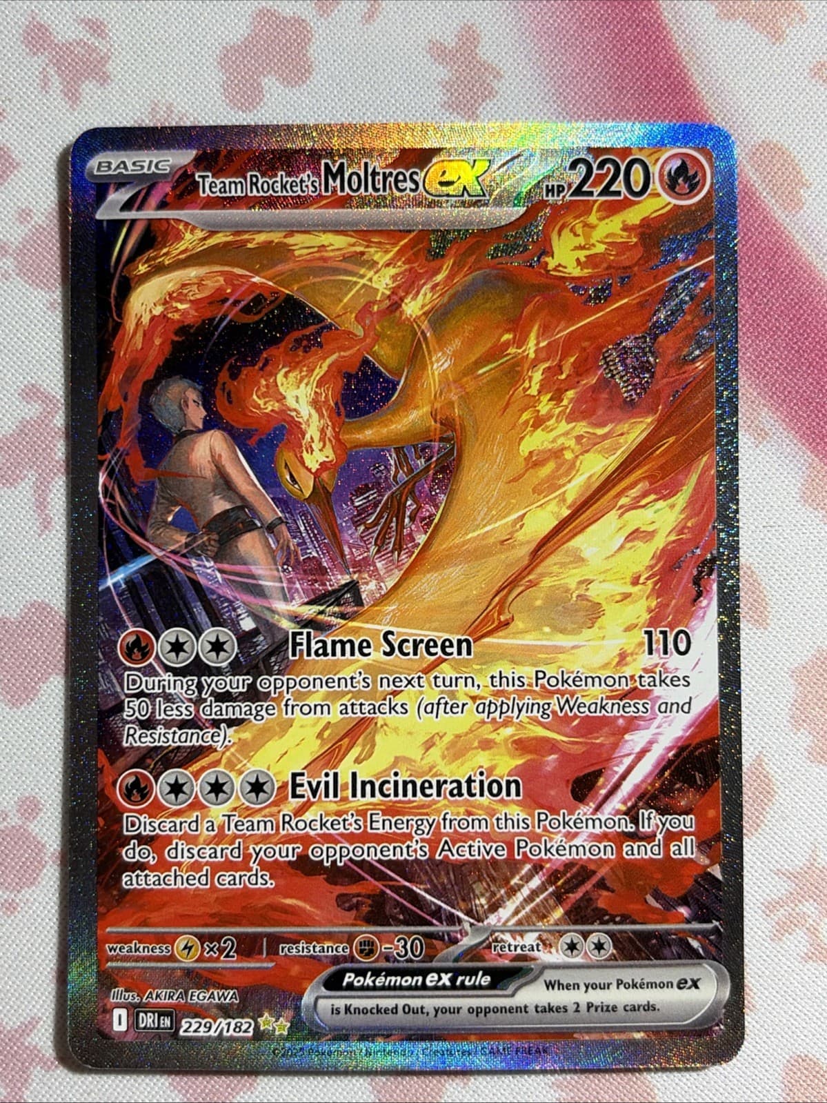 Team Rocket's Moltres ex 229/182 Sv10: Destined Rivals Holo