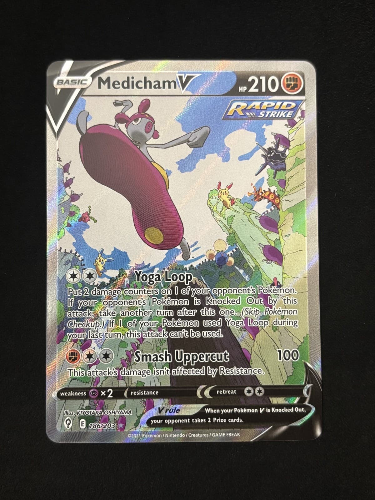 Medicham V (Alternate Full Art) 186/203 Evolving Skies Holo Pokémon TCG - NM