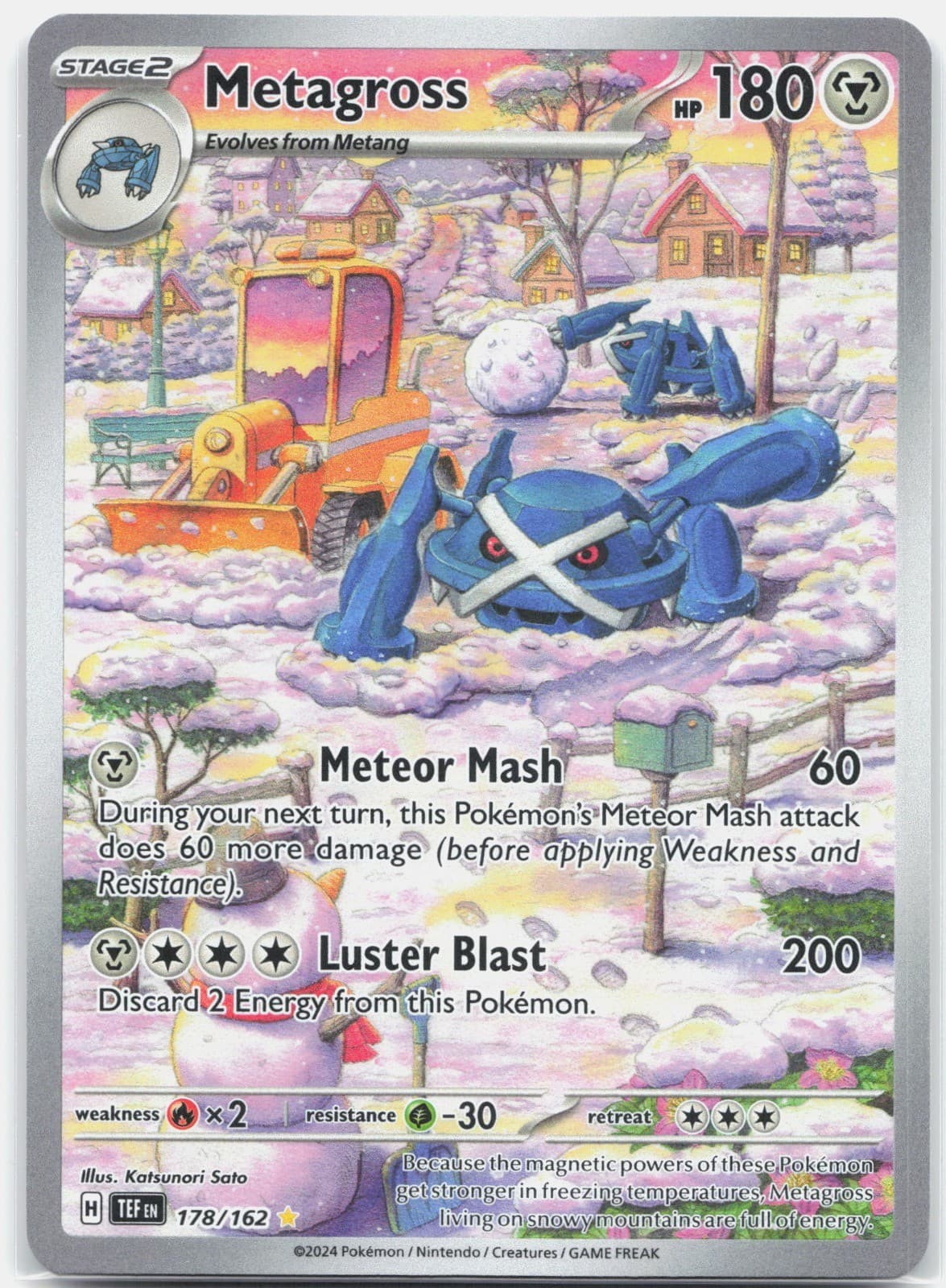 Metagross Illustration Rare SV05: Temporal Forces TEF Metal Holo 178/162 2024 NM