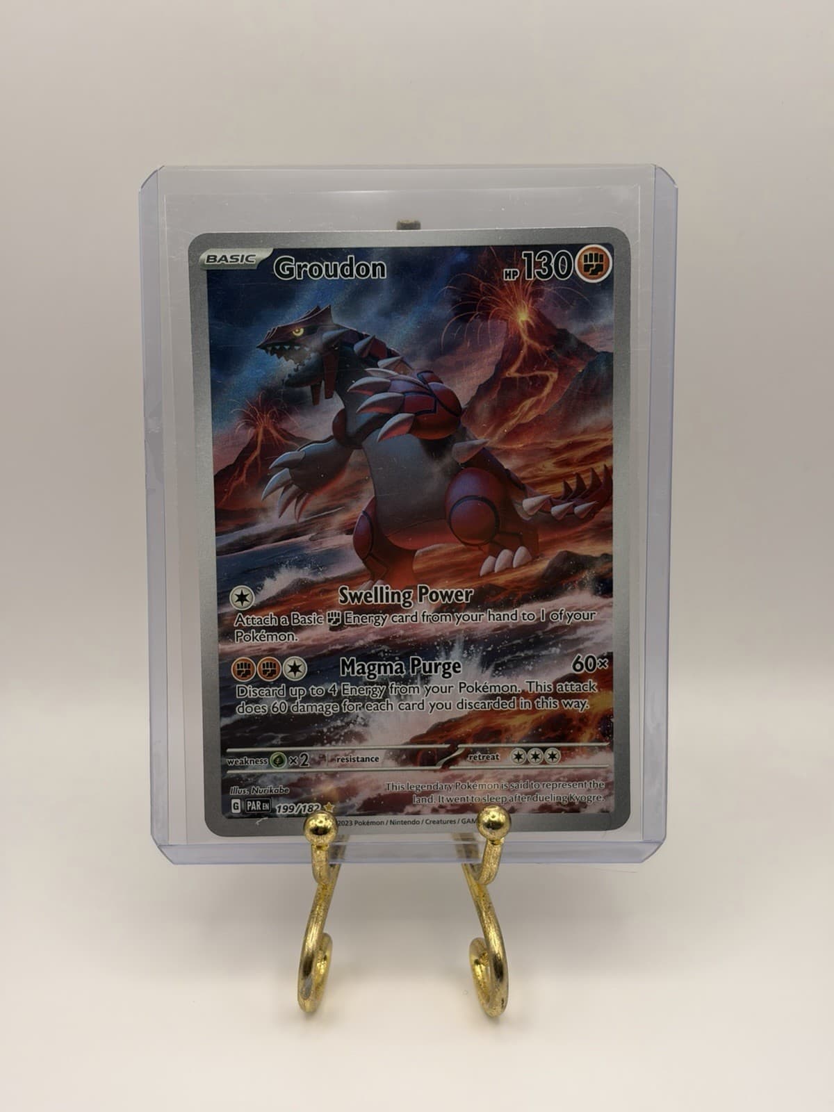 Pokemon TCG Groudon 199/182 SV04 Paradox Rift Holo Illustration Rare ENG (NM)