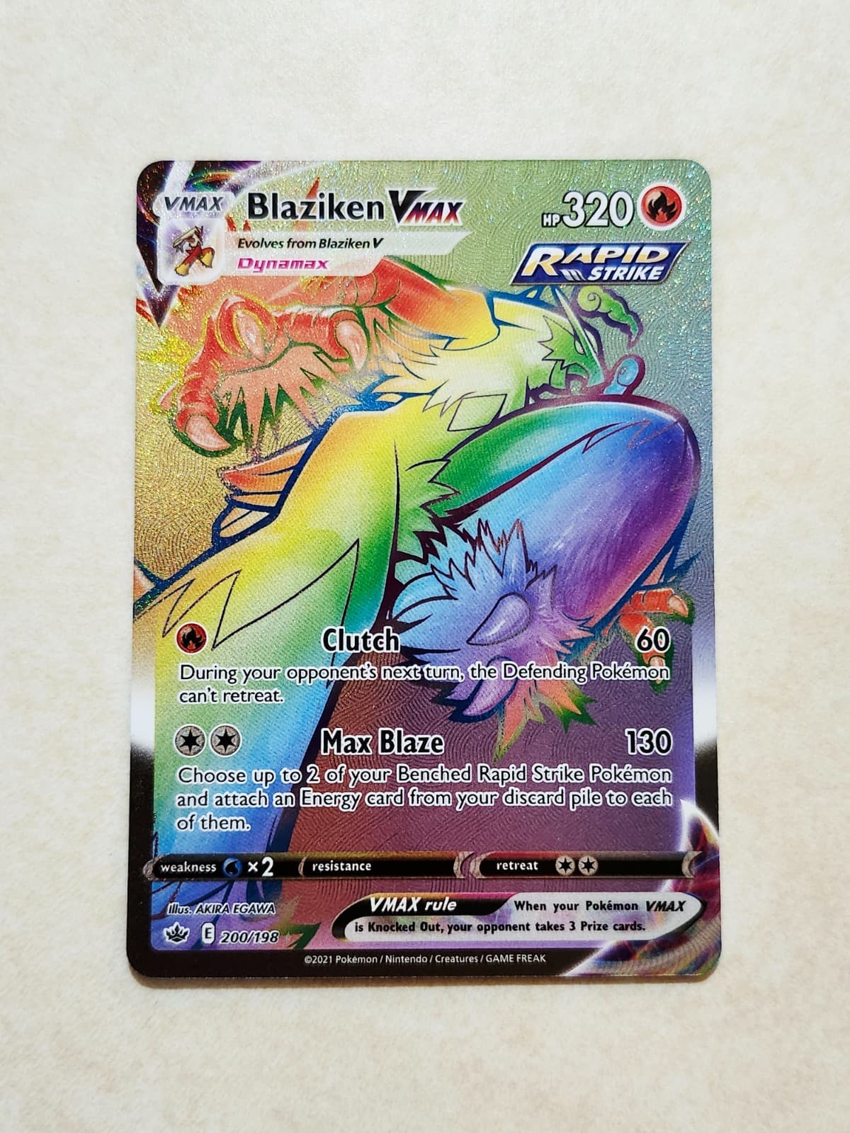 Blaziken VMAX 200/198 Chilling Reign (Rainbow Rare Full Art) Pokémon Card