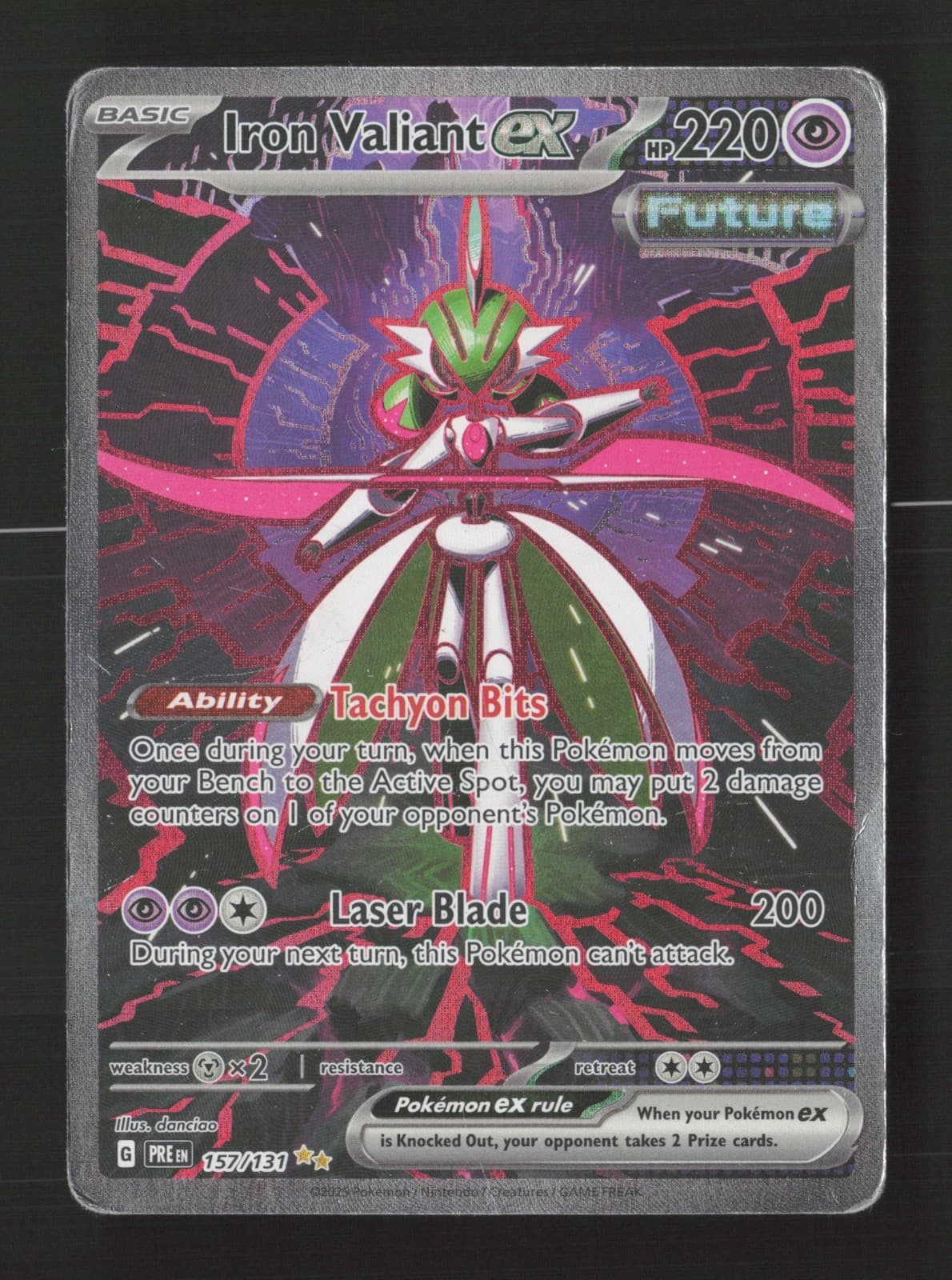 Iron Valiant ex 157/131 Holo SV: Prismatic Evolutions DMG Pokémon TCG