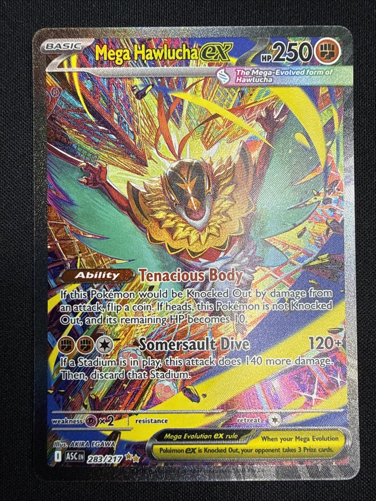 Mega Hawlucha EX 283/217 Ascended Heroes Special Illustration Rare NM Pokemon