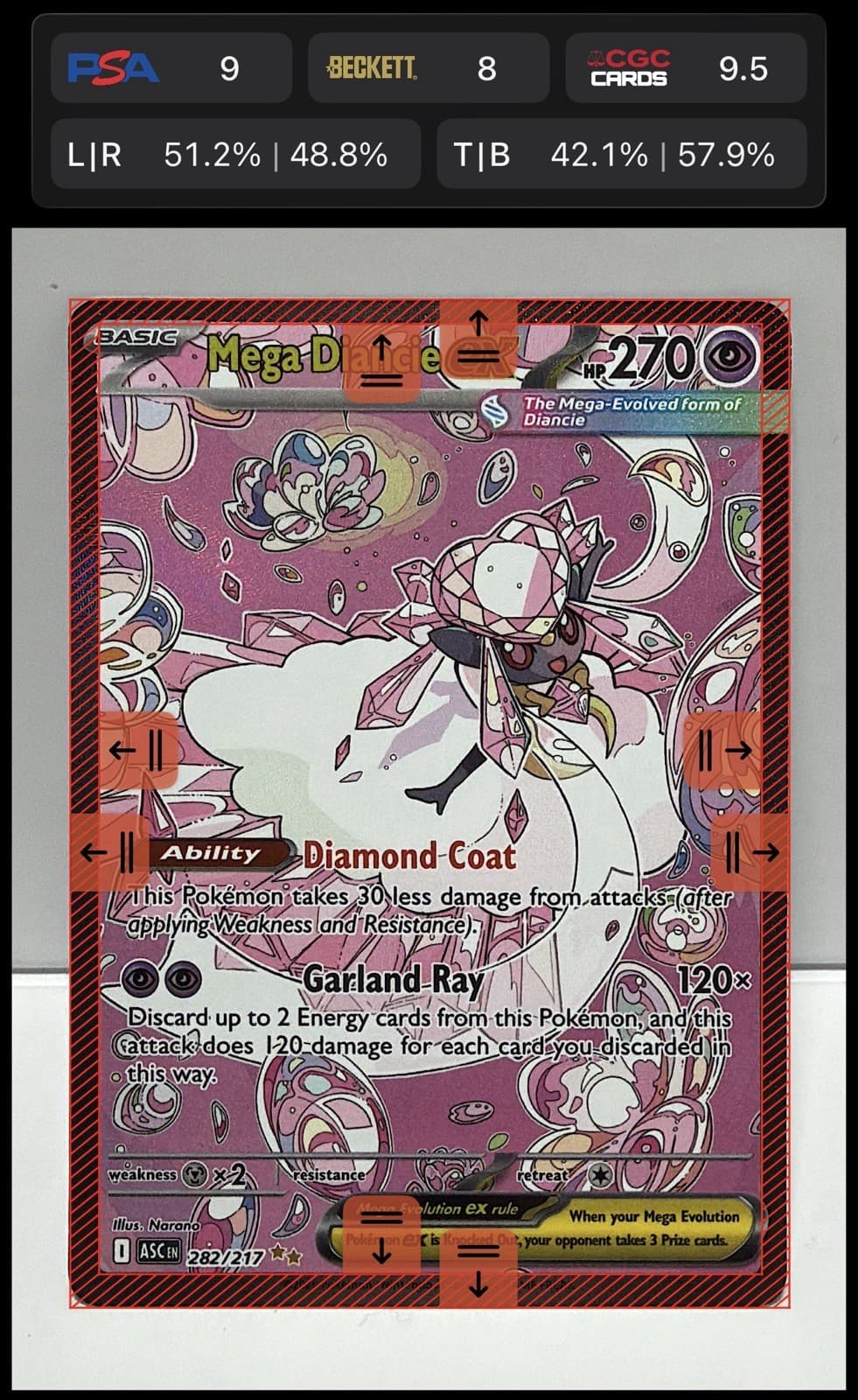 Mega Diancie EX 282/217 Ascended Heroes Secret Illustration Rare SIR