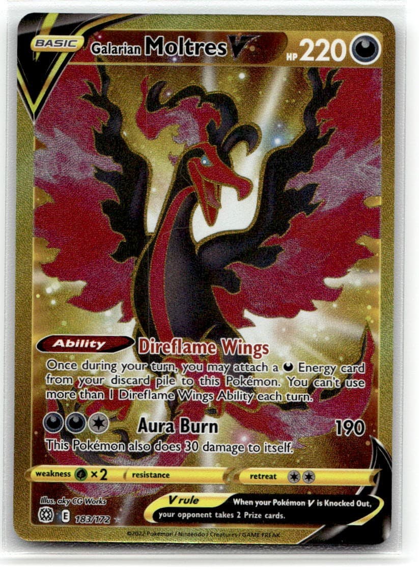 Galarian Moltres V (Secret) #183/172 (Holo) NM: Brilliant Stars Pokemon