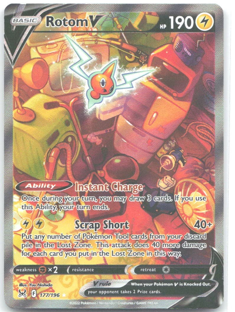Rotom V Alternate Full Art Ultra Rare SWSH11: Lost Origin 177/196 NM Yuu Nishida