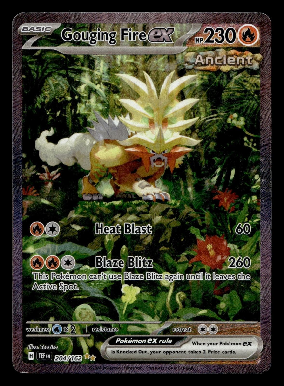 Gouging Fire ex 204/162 Temporal Forces Pokemon Holo NM