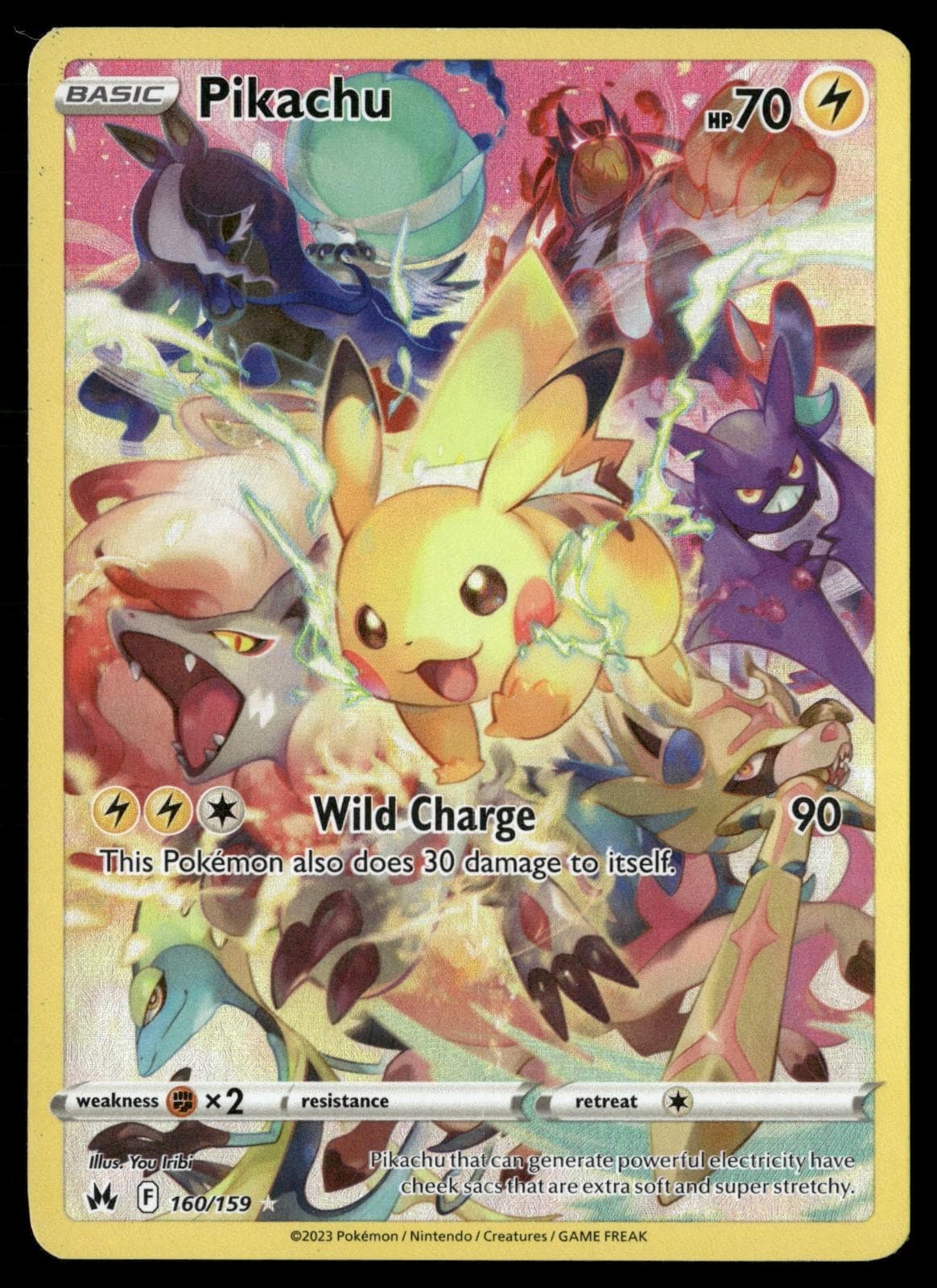 Pikachu 160/159 Secret Rare Crown Zenith Pokemon Holo Lightly Played-