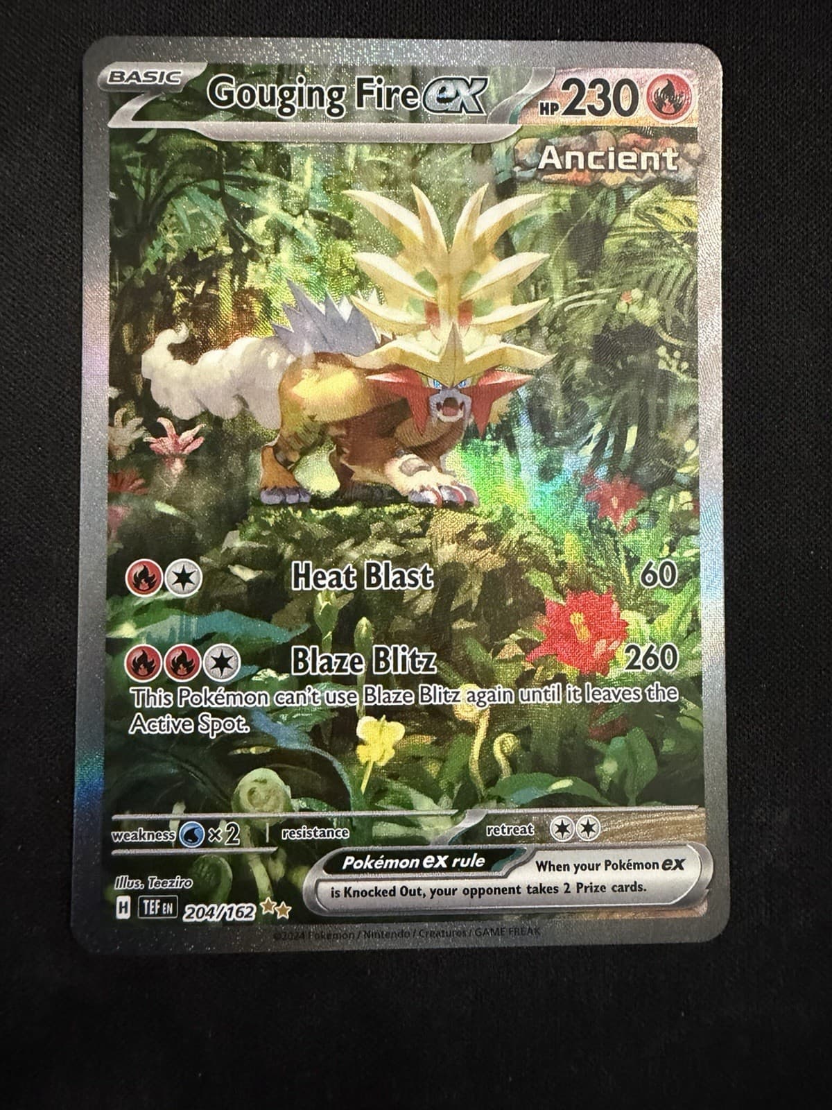 Pokémon TCG Gouging Fire EX Scarlet & Violet Temporal Forces 204/162 - NM