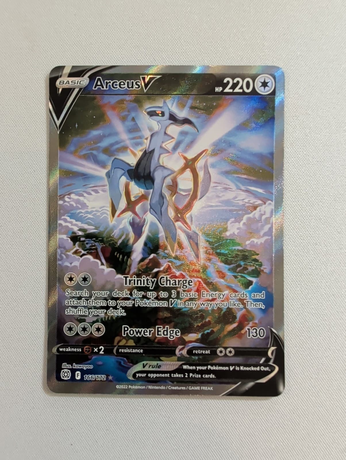 Arceus V 166/172 Alt Art Brilliant Stars Pokemon TCG Ultra Rare Holo NM