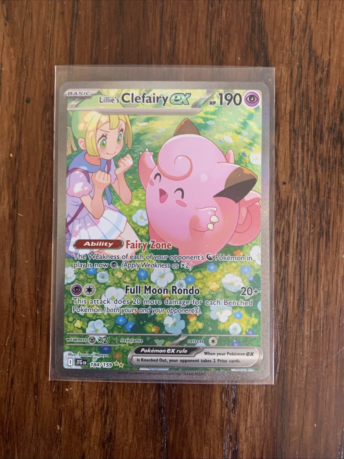 Lillie's Clefairy EX Holo Rare TCG Card 184/159 SV09 Journey Together