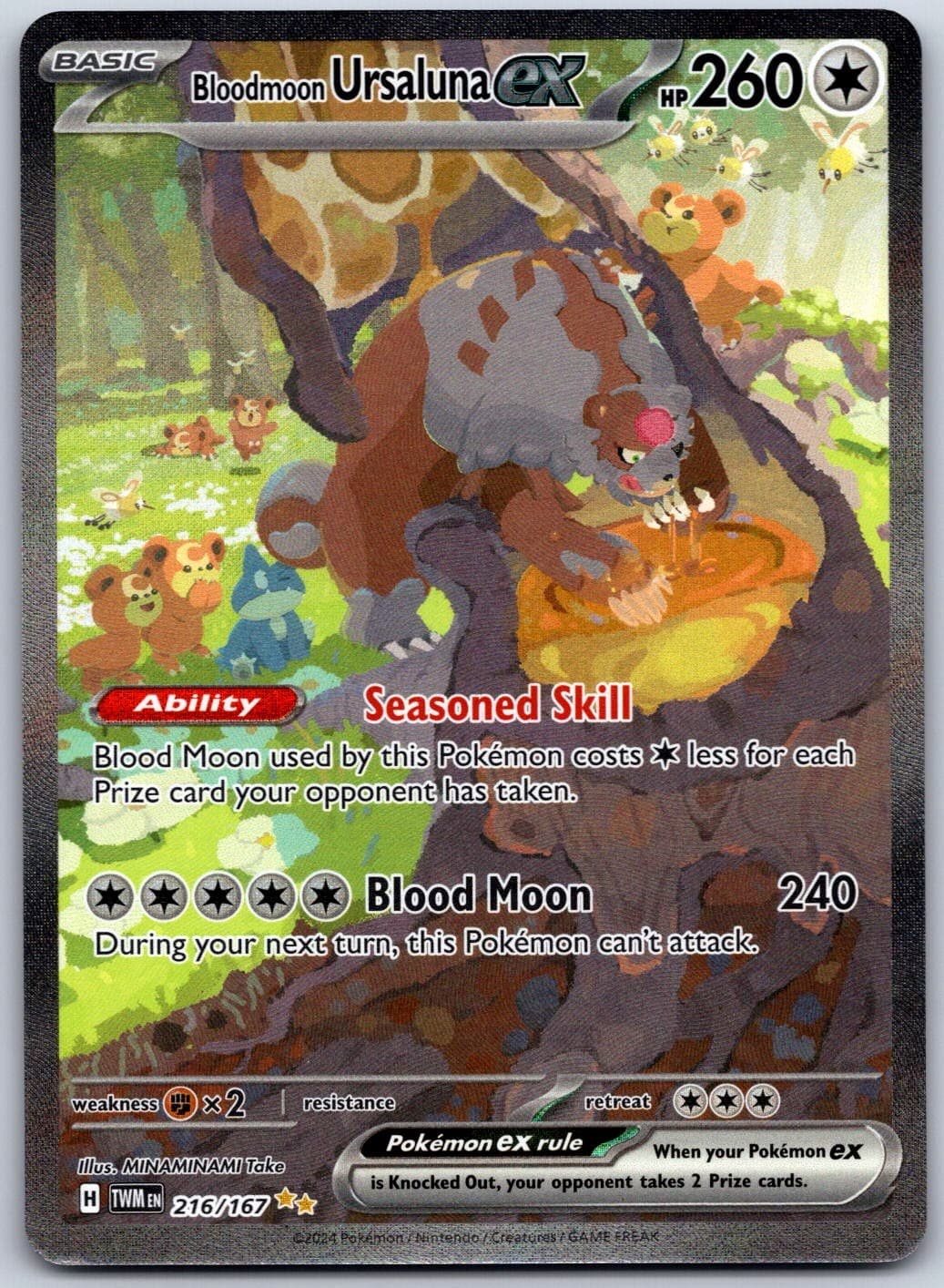 Bloodmoon Ursaluna ex 216/167 TWM Holo NM
