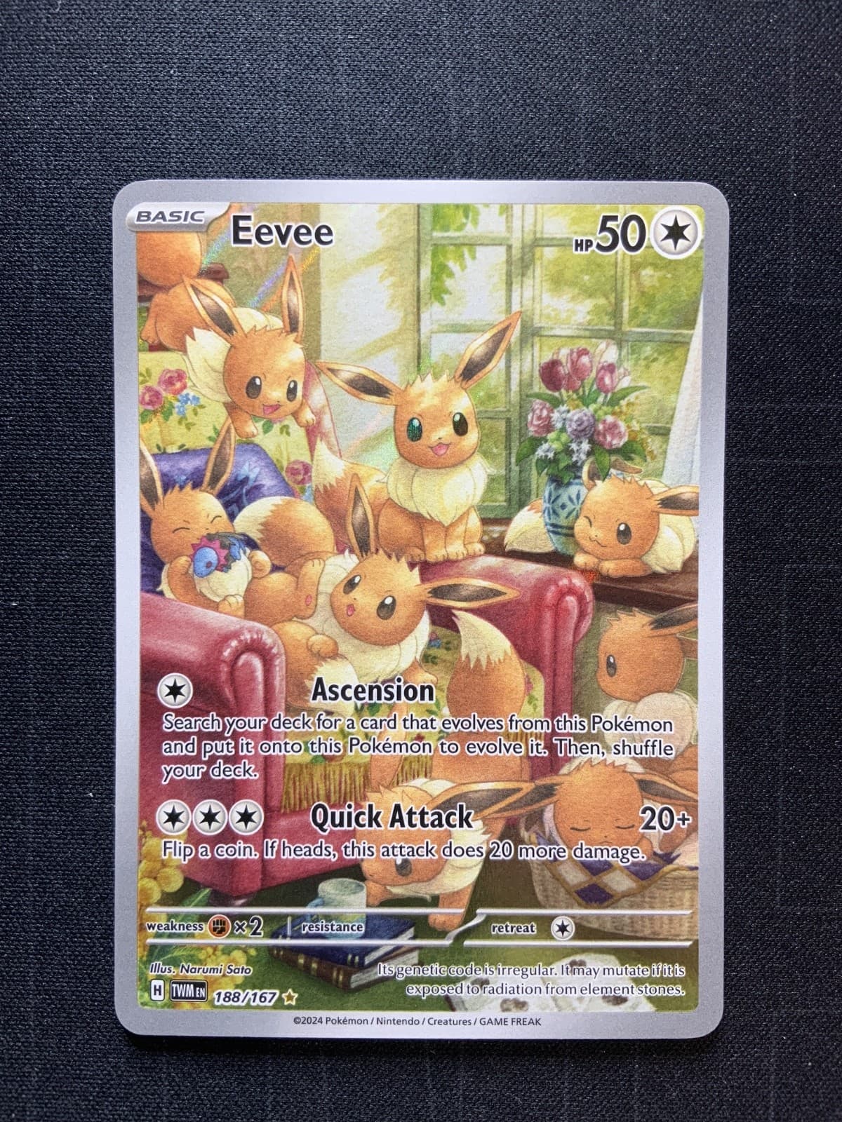 Pokemon Eevee - 188/167 188 - SV06 Twilight Masquerade Holo NM #1