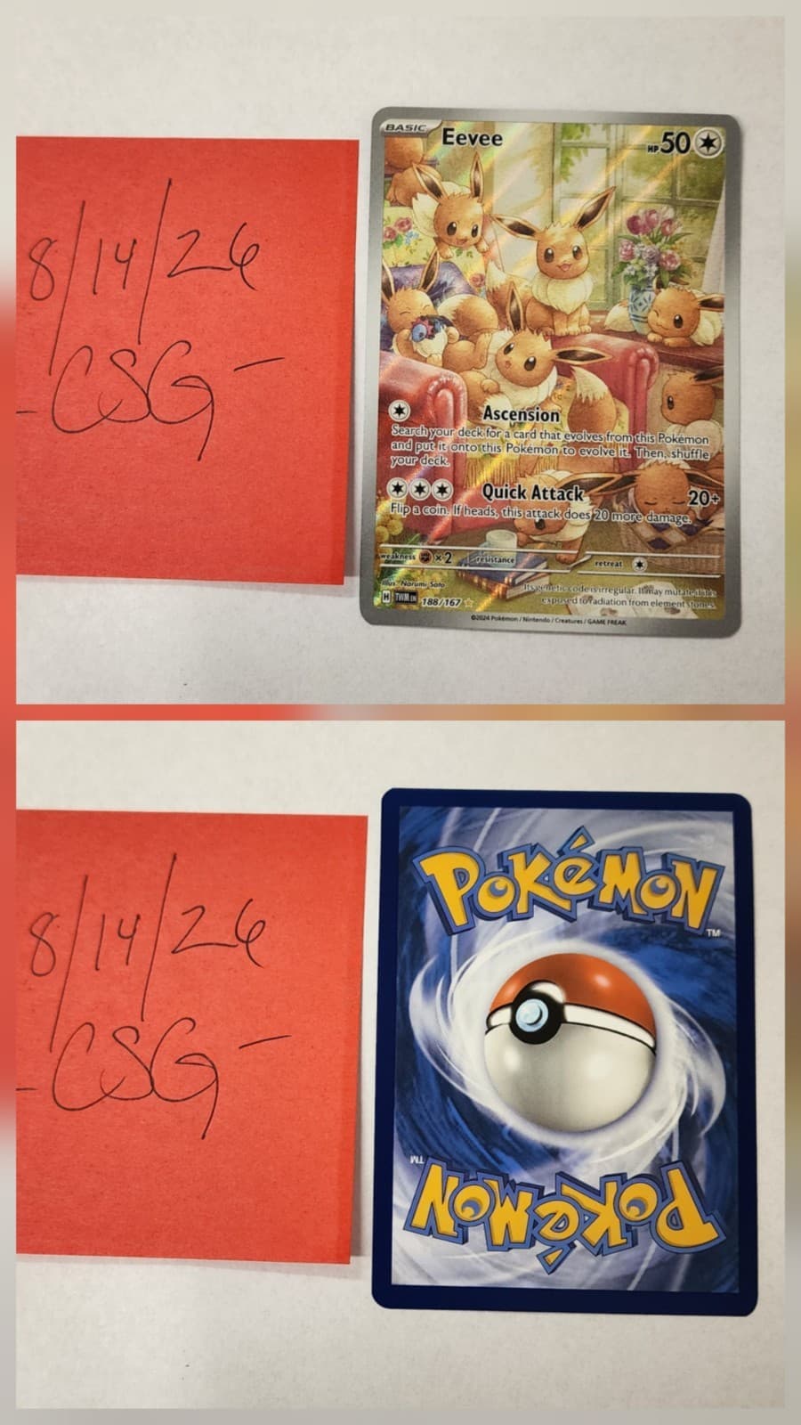 Eevee 188/167 - Twilight Masquerade - Illustration Rare - English Pokemon TCG