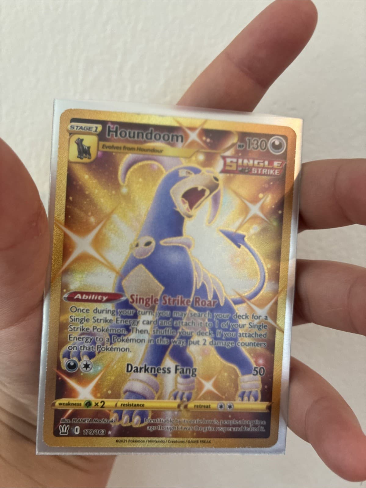 Houndoom 179/163 - Pokemon Card Battle Styles Single Strike - Gold Secret Rare
