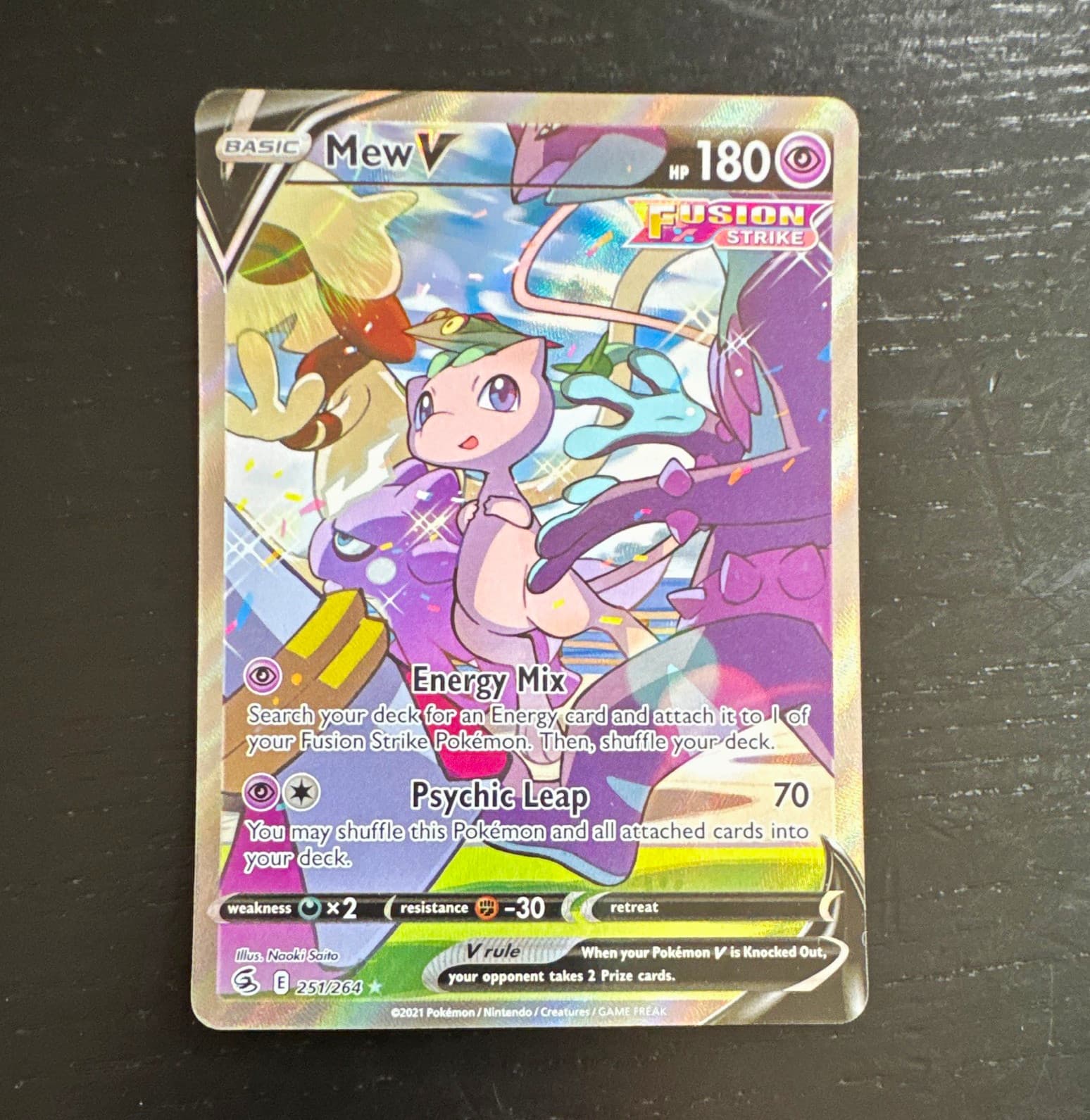 Pokemon Mew V Alt Full Art Holo Ultra Rare 251/264 Fusion Strike English