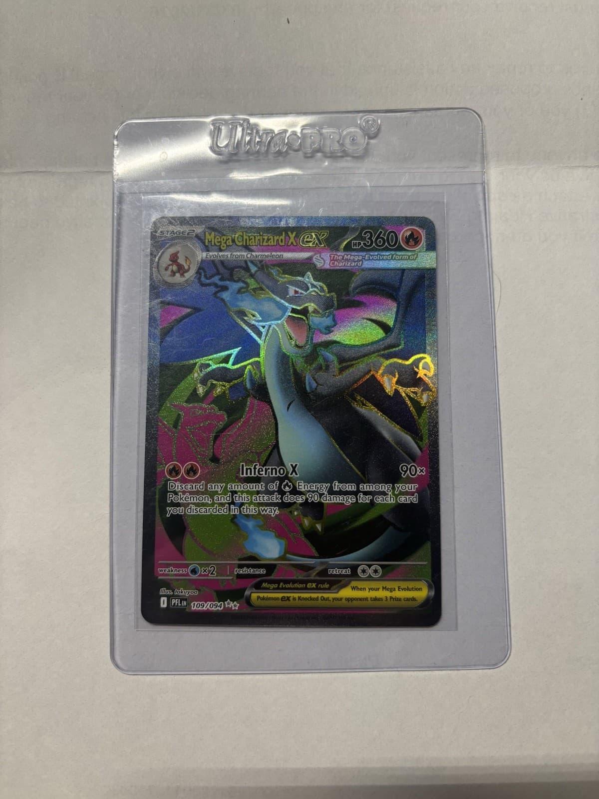 Pokemon TCG Phantasmal Flames Mega Charizard X Ex 109/94 Full Art Ultra Rare