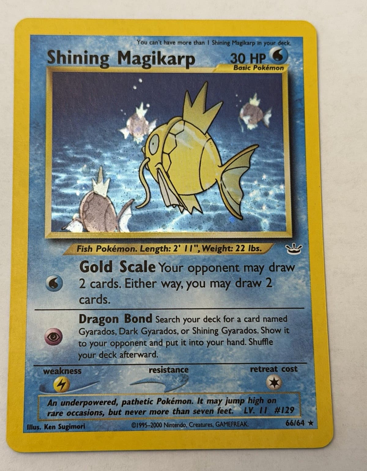 Pokémon TCG Shining Magikarp Neo Revelation Secret Rare Holo 66/64 2000