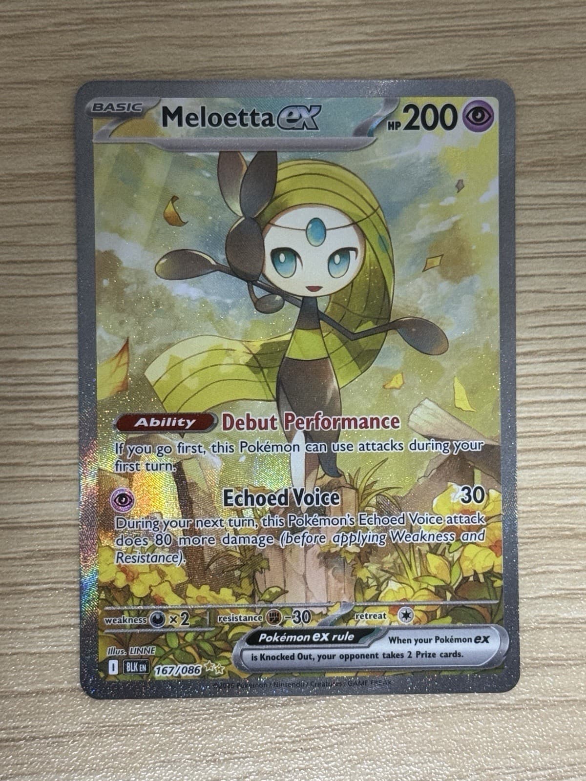 TCG Pokemon English Meloetta ex 167/086 Sv: Black Bolt Holo