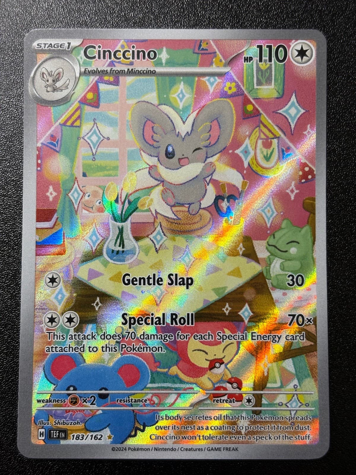 Cinccino 183/162 Illustration Rare Temporal Forces Pokemon Holo Near Mint