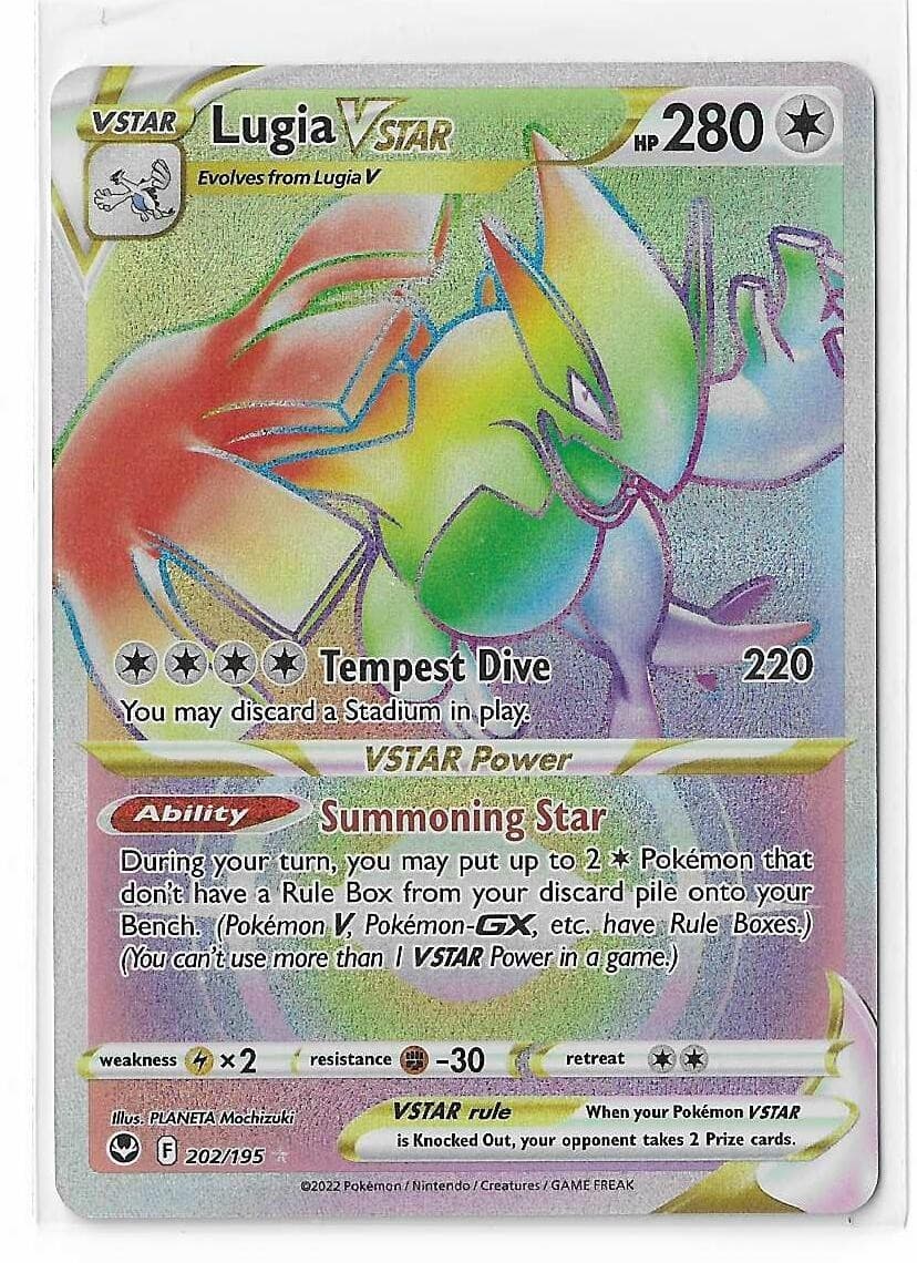 Lugia Vstar 202/195 Silver Tempest SWSH Sword & Shield Secret Rare Pokémon NM