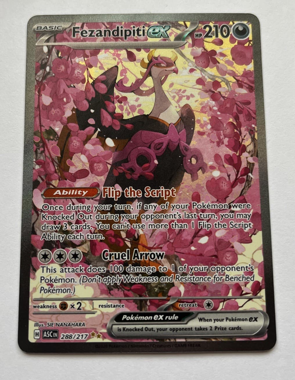 Fezandipiti ex 288/217 Special Illustration Rare Pokemon Ascended Heroes NM