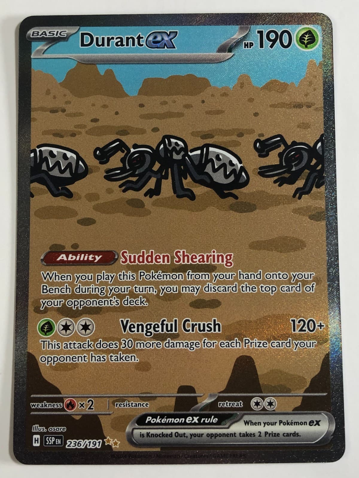 Pokemon TCG Surging Sparks SIR Durant EX 236/191 Near Mint 