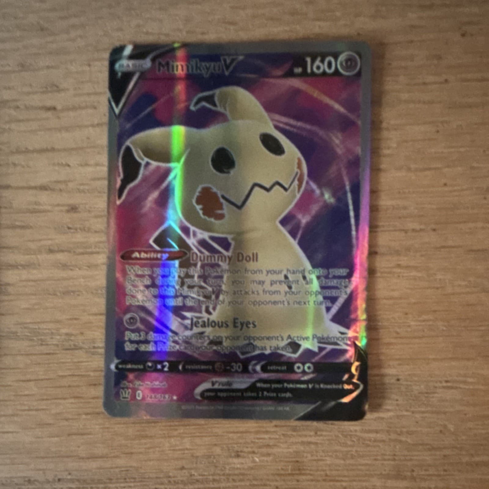 Pokémon TCG Mimikyu v Full Art Holo Rare Card 148/163 Battle Styles