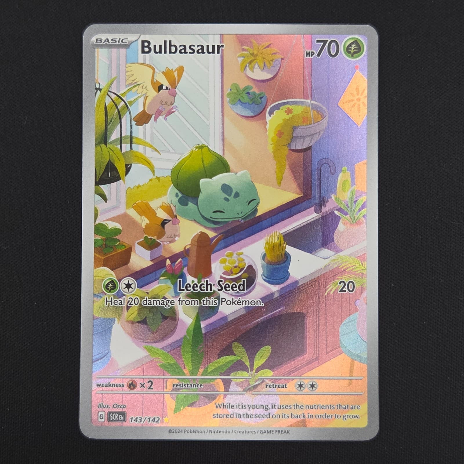 Pokemon TCG Card Bulbasaur 143/142 Stellar Crown Illustration Rare - NM