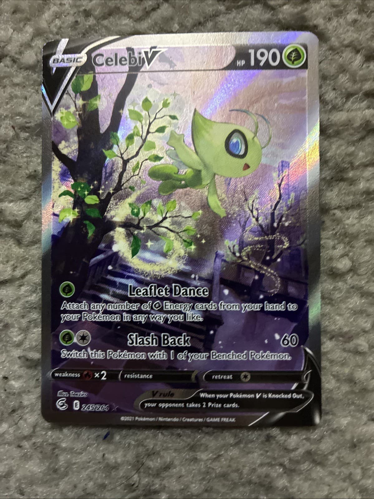 Celebi V (Alternate Full Art) 245/264 Swsh08: Fusion Strike Holo