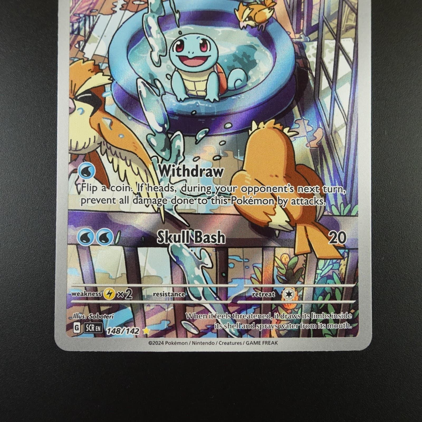 Squirtle 148/142 Pokemon Stellar Crown Holo Full Art Card