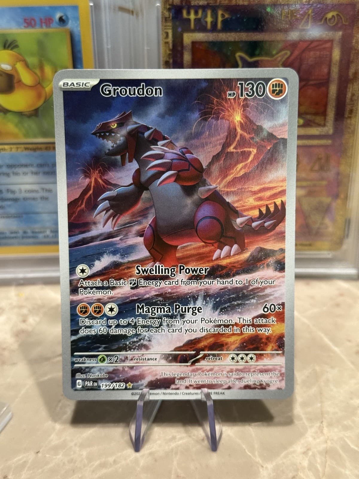 Groudon - 199/182 - Pokemon Paradox Rift Illustration Rare Card NM