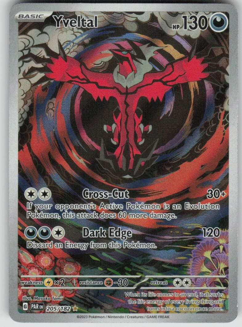 Pokemon Yveltal 205/182 Paradox Rift Holofoil Illustration Rare NM