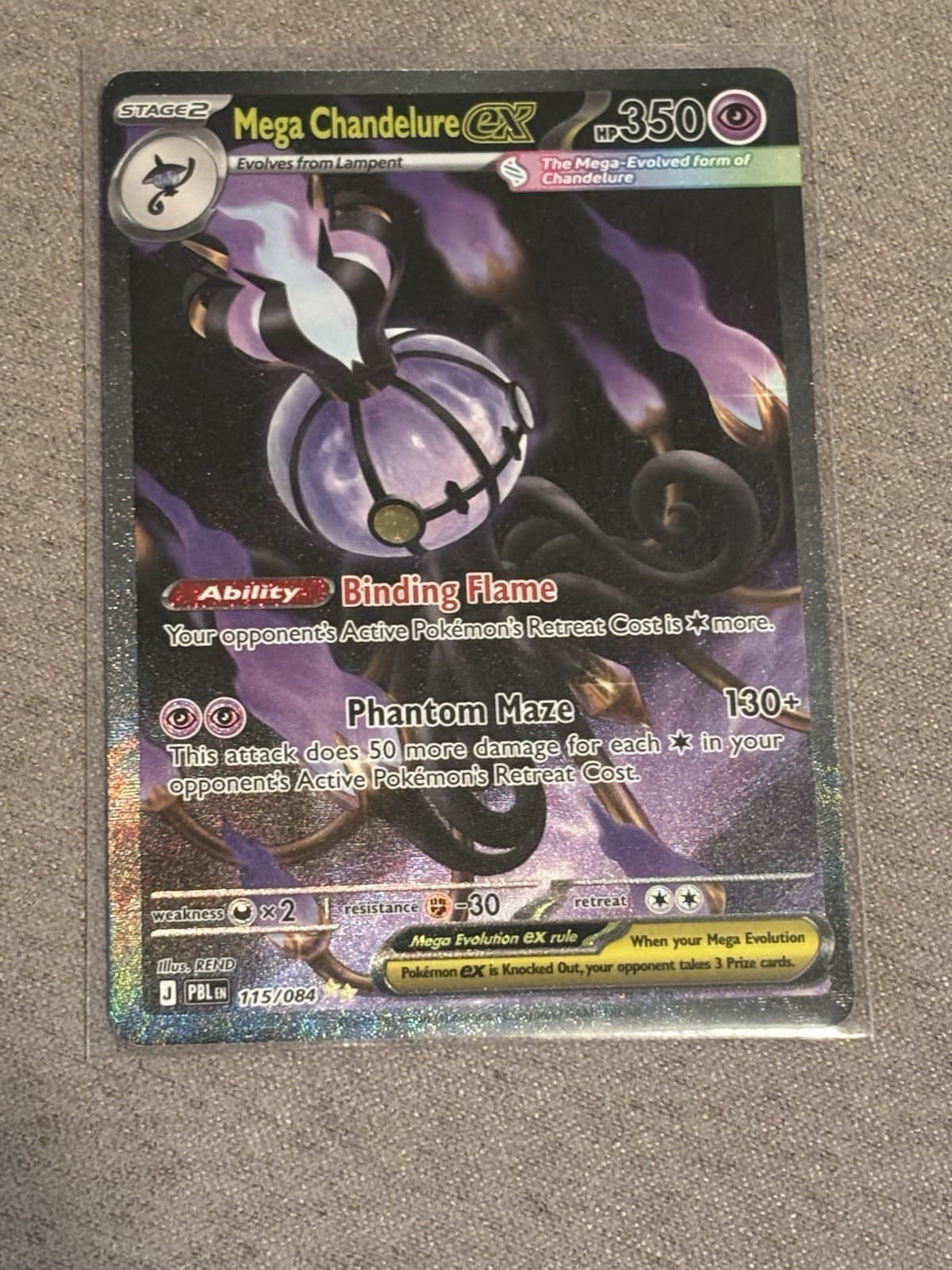 Mega Chandelure ex 115/084 Me05: Pitch Black Holo SIR
