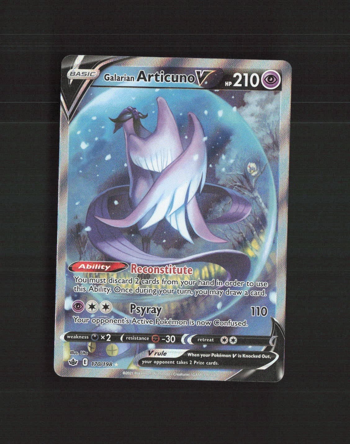 Galarian Articuno V 170/198 Chilling Reign Full Art Ultra Rare Pokemon Card DMG