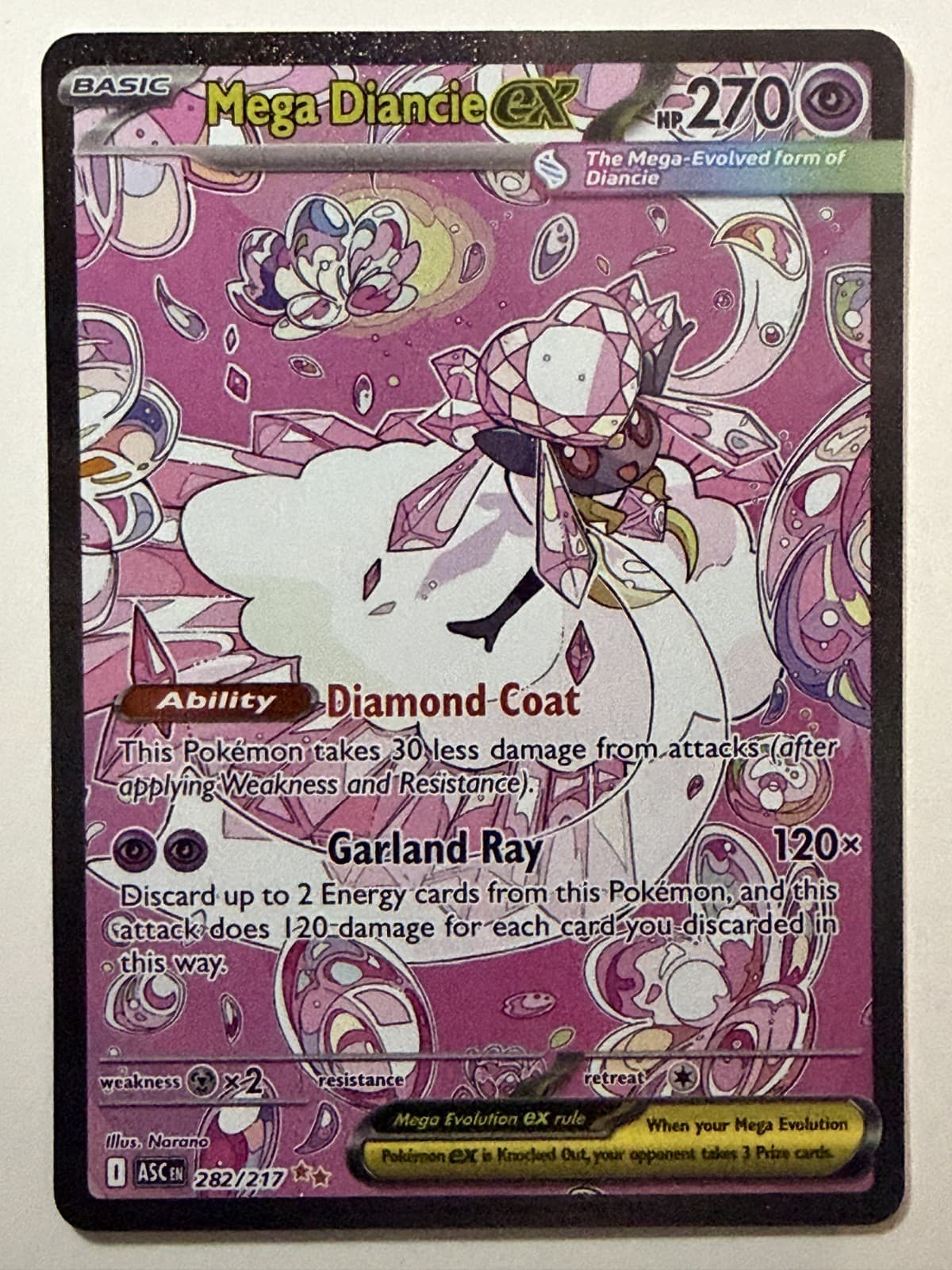 Mega Diancie ex 282/217 Special Illustration Rare Ascended Heroes NM Pokemon