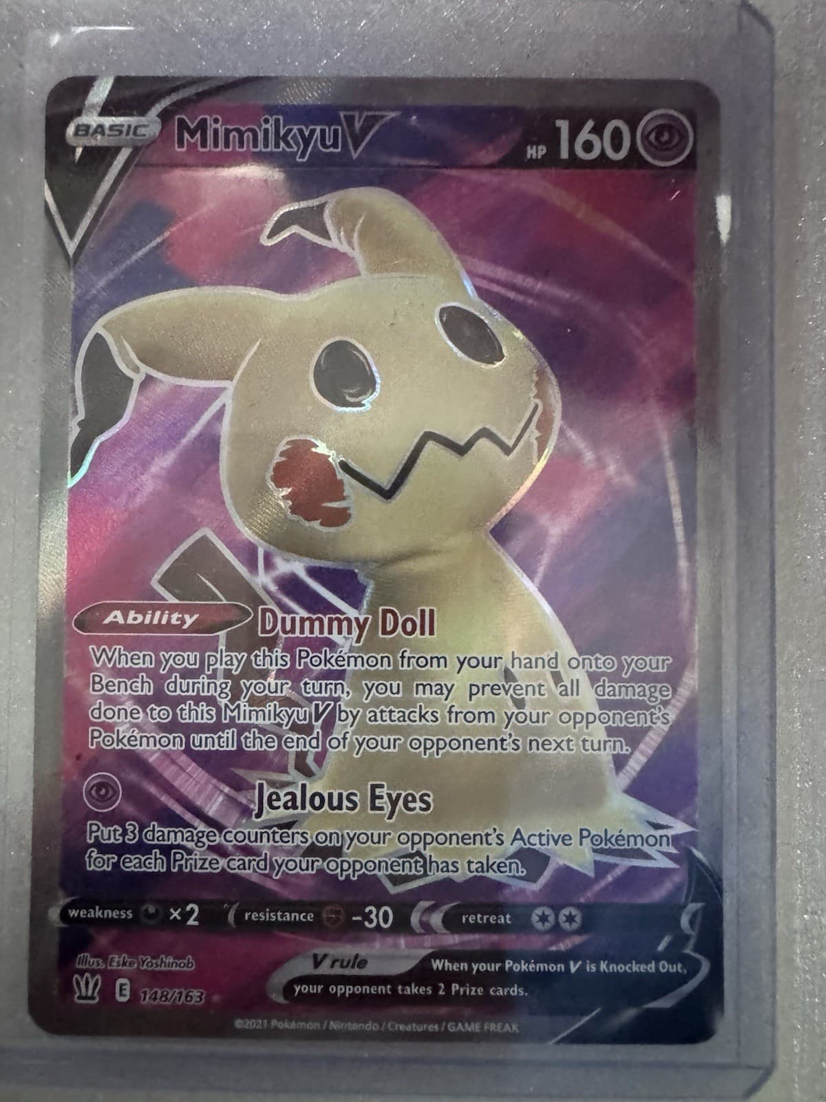 Mimikyu V (Full Art) 148/163 Swsh05: Battle Styles Holo