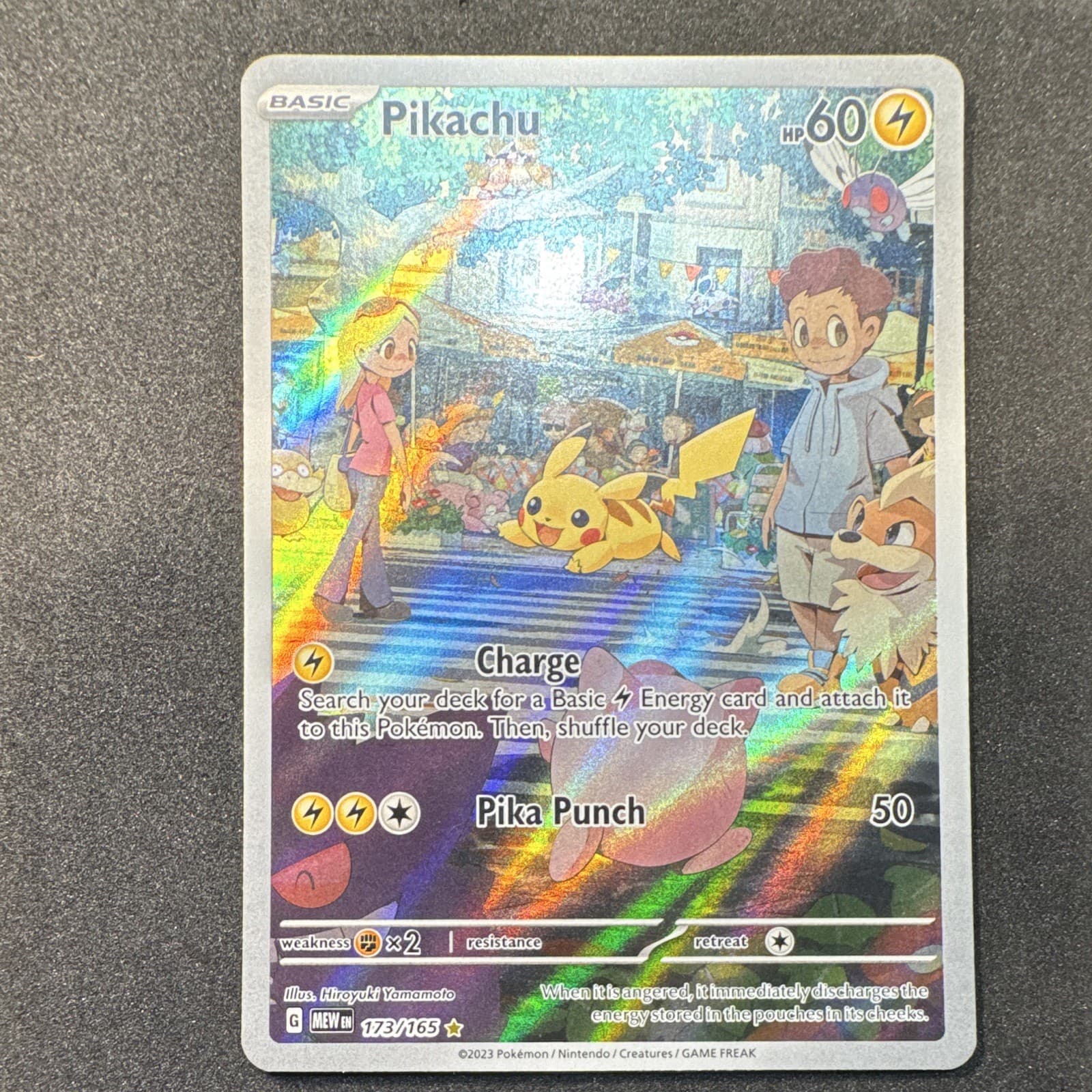 Pokémon Pikachu 173/165 Sv: Scarlet & Violet 151 Illustration Rare Holo Full Art