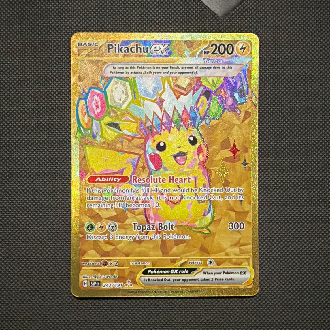 Pikachu ex 247/191 Sv08 Surging Sparks Hyper Rare Full Art Holo