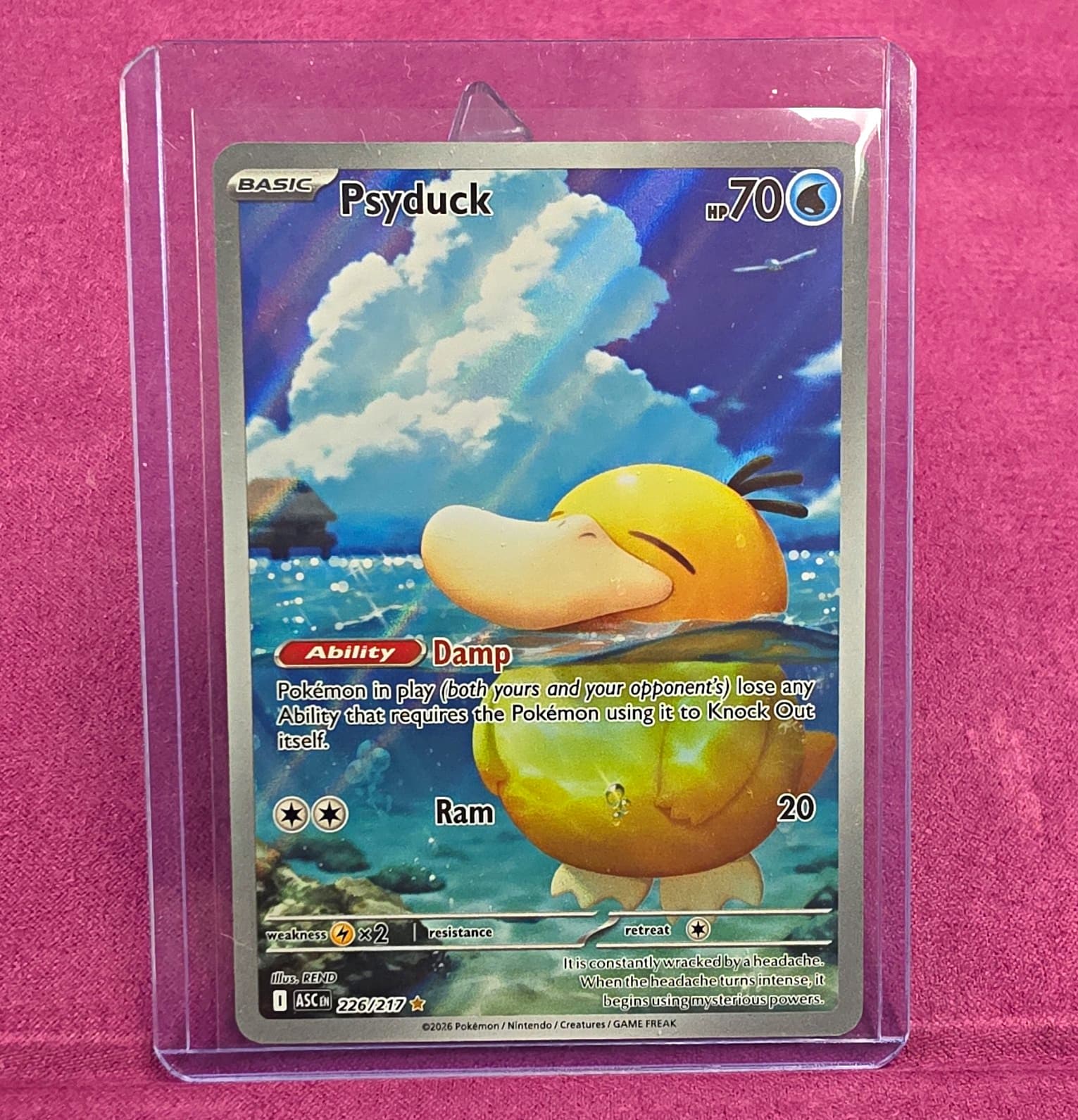 Pokémon Psyduck 226/217 ASCEND Full Art Holo Rare Basic 70 HP